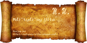 Mátyásy Ulla névjegykártya